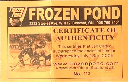 Certificate of Authenticity