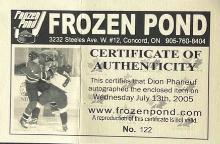 Certificate of Authenticity